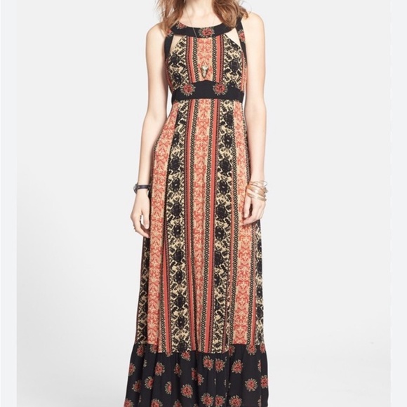 Free People Dresses & Skirts - Free People You Made My Day Black and Red Floral Maxi Dress